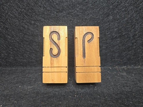 Vintage mcm wooden salt and - salt,