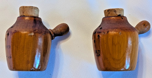Vtg pair wooden salt - pair,