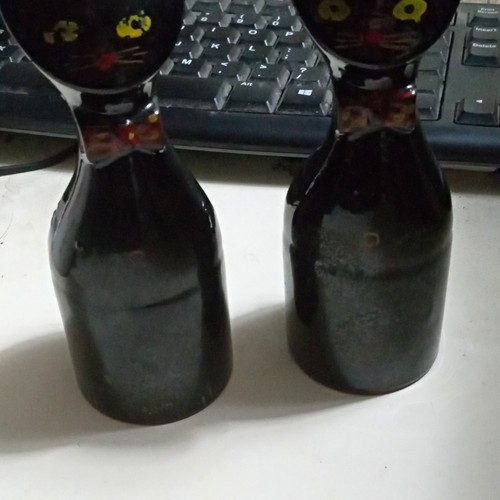Vintage black ceramic - ceramic, salt